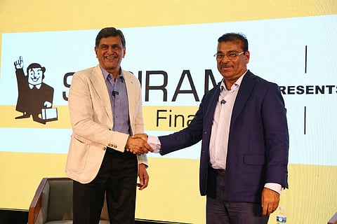 Former World No 1 Prakash Padukone and Umesh Revankar, executive vice chairman of Shriram Finance, at the event in Bengaluru on Tuesday