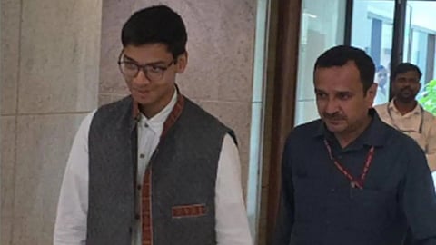 Sarthak Sidhant appears before the House panel to make a presentation.