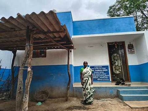 P Jayamma (60) of Noorundhusamy Malai without power connection in Kottayur panchayat of Krishnagiri district.