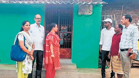 The team of officials from Andhra Pradesh with villagers of Kotia