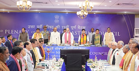 Union Home Minister Amit Shah chairing the 73rd plenary session of the North Eastern Council (NEC) in Meghalaya's Shillong.