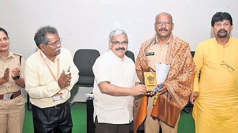 IG Gopinath Jatti, SVV Arun Kumar, Scientist-SF, Space Applications Centre, Ahmedabad attending a seminar at AU in Vizag.