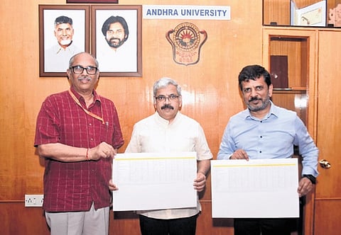 Andhra University Vice-Chancellor Prof. G.P. Rajasekhar released Andhra Pradesh State Eligibility Test (APSET) 2025 on Wednesday.