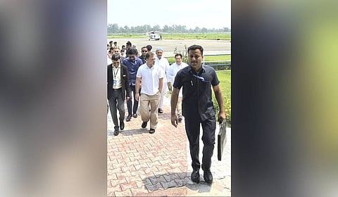 Gandhi had taken off from New Delhi for Almora, where a public meeting was scheduled as part of his Uttarakhand tour. However, poor weather conditions in the hill district prevented the aircraft from proceeding further.