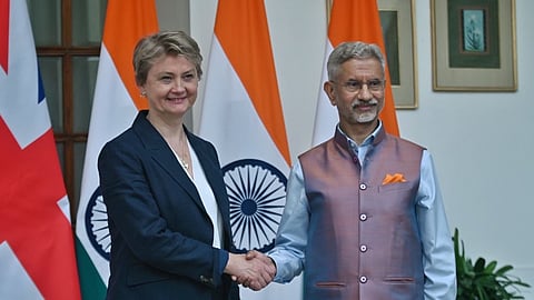 External Affairs Minister S Jaishankar and UK Foreign Secretary Yvette Cooper.