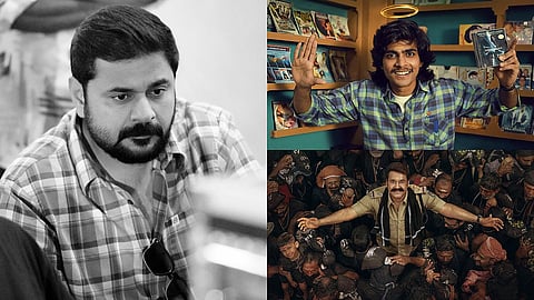 Clockwise from left: Ashiq Usman, Naslen in Mollywood Times, Mohanlal in Athimanoharam