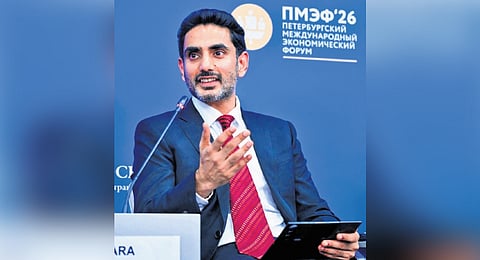 IT Minister Nara Lokesh during SPIEF Business Forum meeting at Saint Petersburg in Russia.