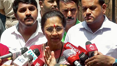 NCP (SP) MP Supriya Sule speaks to media in Mumbai on Friday, June 5, 2026.