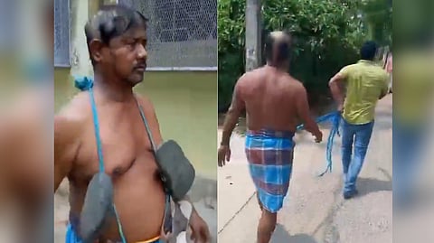 Videos circulating on social media purportedly showed Manna with his head shaved and a garland of shoes around his neck as he was led through the village by locals.