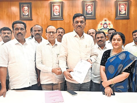 JDS MLC candidate Govindaraju files his papers at Vidhana Soudha