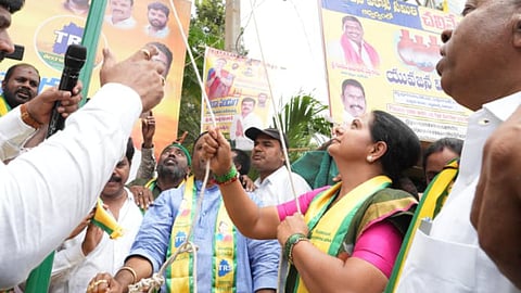 Addressing a party event in Patancheru, the TRS founder accused rival leaders of maintaining a secret understanding and urged citizens to vote for her party to secure free health and education.