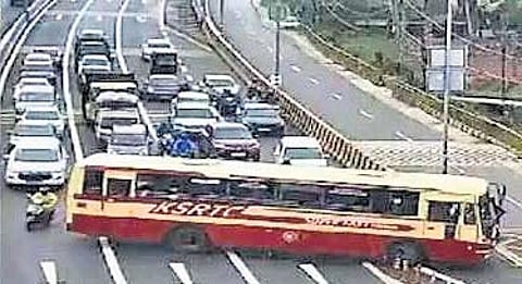 The shocking violation occurred around 3pm on June 4, while the KSRTC Superfast bus was moving from Kozhikode towards Ramanattukara.
