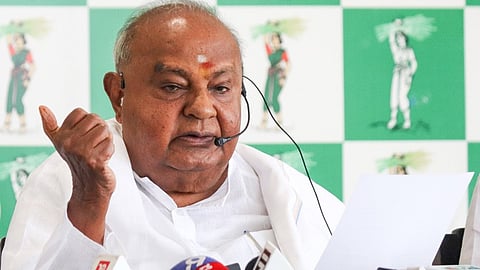 President of Janata Dal (Secular) party H. D. Deve Gowda.