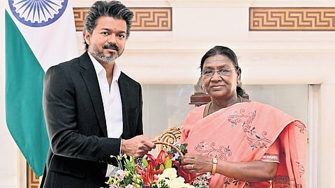 Chief Minister C Joseph Vijay on Wednesday called on President Droupadi Murmu at the Rashtrapati Bhavan.