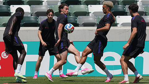 USA men's football team train ahead of their opening game