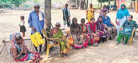 Some of the victims at Naranpur village under Badasahi police limits