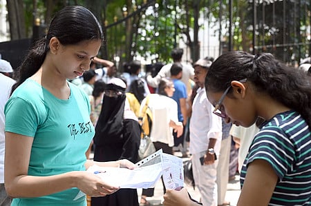 Students seen at NEET exam centre in Bengaluru