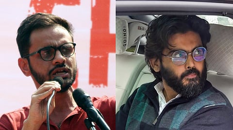 Activists Umar Khalid (L) and Sharjeel Imam (R) have been booked under UAPA on allegations that they were the "masterminds" behind the 2020 riots in northeast Delhi.