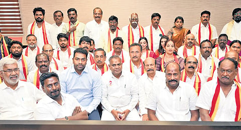 The new members were inducted into the party in the presence of TVK ministers
N Anand, Aadhav Arjuna, A Rajmohan and A Vijay Tamizhan Parthiban