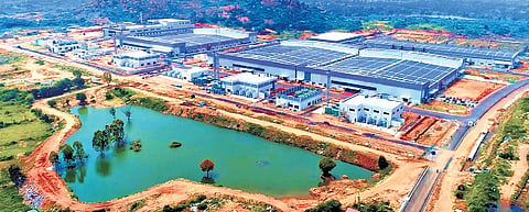 An aerial view of the Tata Electronics’ manufacturing unit in Krishnagiri