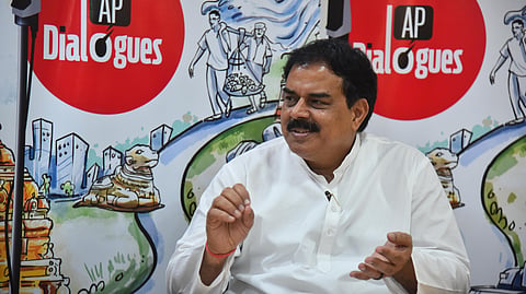 Civil supplies minister Nadendla Manohar during AP Dialogues on Saturday.
