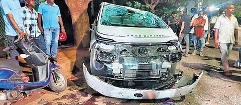The car that caused the accident in Bhubaneswar on Monday