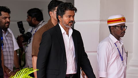 Tamil Nadu Chief Minister C Joseph Vijay arrives for the first day of the Assembly session, in Chennai, Thursday, June 18, 2026