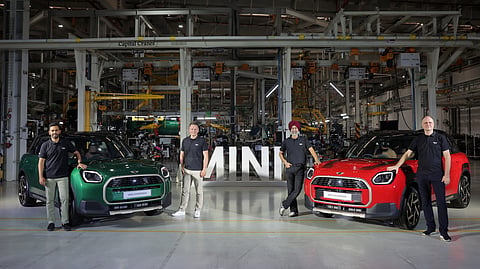 (L–R) Abhinandan Gopalsetty, Director, MINI India; Florian Kuenstner, Vice President MINI, Region China, Asia-Pacific, Eastern Europe, Middle East, Africa, BMW Group; Hardeep Singh Brar, President and CEO, BMW Group India; and Thomas Dose, Managing Director, BMW Group Plant Chennai.