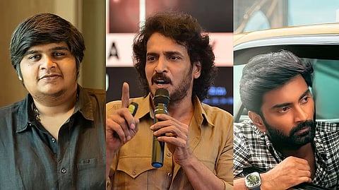 From L to R: Karthik Subbaraj, Upendra, Atharvaa
