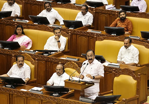 Chief Minister V D Satheesan presenting the state Budget at Legislative Assembly on Friday.