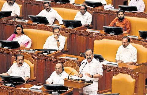 Chief Minister V D Satheesan presenting the state budget at the assembly in Thiruvananthapuram on Friday