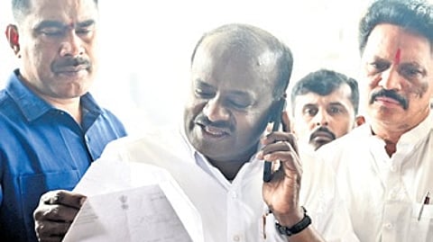 Union Minister HD Kumaraswamy in Bengaluru on Saturday.
