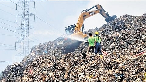 A corporation official from the solid waste management department said the fire did not occur in the biomining area but in the section where fresh municipal waste is dumped.