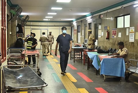 The emergency ward at RGGGH where the victims of ammonia gas leak at a seafood processing factory in Tiruvallur.
