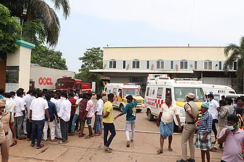 The affected workers were rushed to nearby private hospitals for treatment.