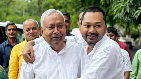 Janata Dal (United) national president Nitish Kumar and his son Nishant Kumar
