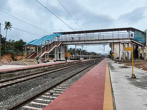 Eraniel railway station in Kanniyakumari district.