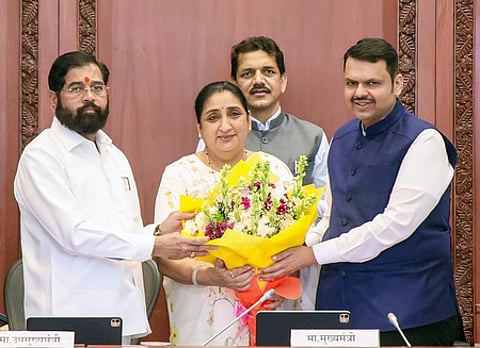 The Mahayuti, comprising the BJP, Eknath Shinde's Shiv Sena and Sunetra Pawar-led NCP