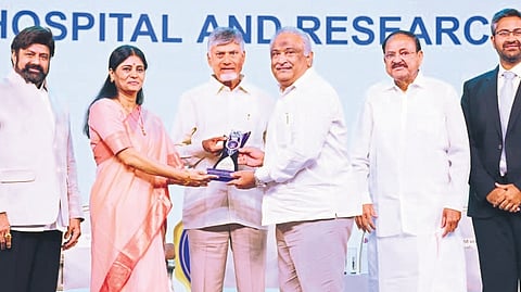 Naidu lauded hospital chairman and actor-turned-politician Nandamuri Balakrishna for his unwavering commitment to the institution.