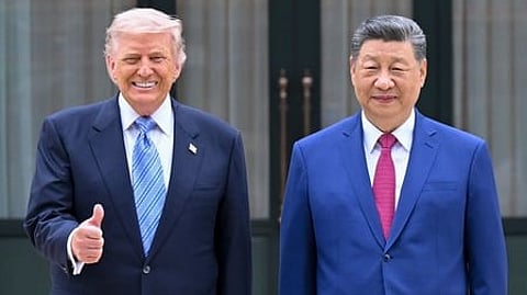 US President Donald Trump (L) with Chinese President Xi Jinping.