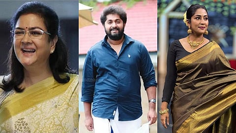 Urvashi (L), Dhyan Sreenivasan (M) and Navya Nair