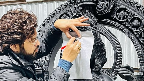 Manish Tripathi working on his design