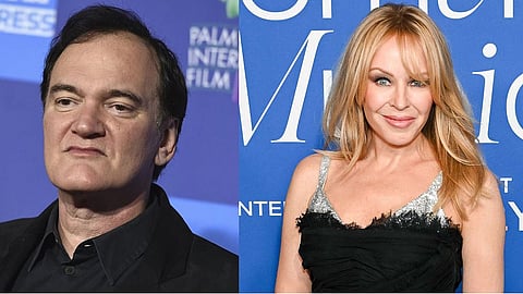 Quentin Tarantino (L) and Kylie Minogue (R)