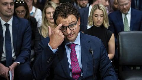Anthropic CEO Dario Amodei before testifying to a Senate Judiciary Subcommittee hearing on artificial intelligence