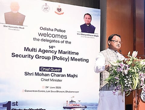 CM Majhi addressing the 14th Multi-Agency Maritime Security Group (MAMSG) policy meeting