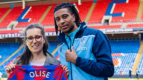 Michael Olise with Sharon Heidaripour during the attacker's Crystal Palace days