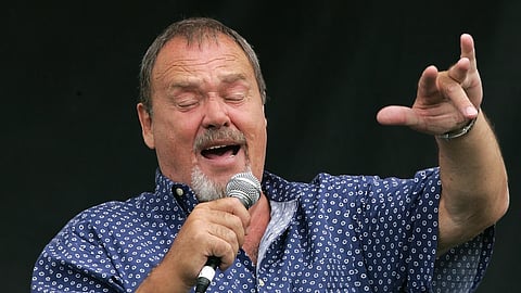 David Clayton-Thomas of Blood, Sweat & Tears performs during one of several tailgate parties prior to the Texas A&M-Utah game on Sept 2, 2004, in Salt Lake City.