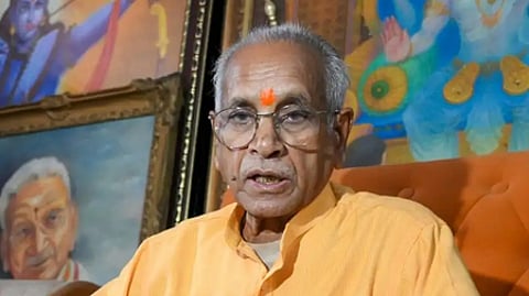 General secretary of Shri Ram Janmabhoomi Teerth Kshetra Trust Champat Rai speaks to the media in Ayodhya.