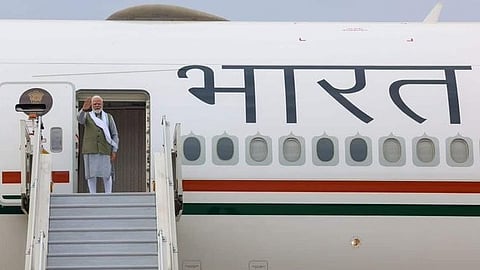 PM Modi leaves for a three-day visit to Seychelles.