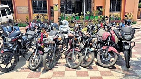 The bikes seized from his possession.